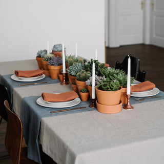 Blue Fog Linen Table Runner - Linen Tales 3