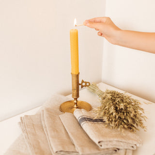 Blue Stripe Vintage Linen Napkins Set of 2 - Linen Tales 3