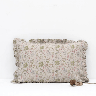 Botani Linen Pillowcase with Frills - Linen Tales USA 