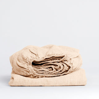 Brazilian Sand Linen Fitted Sheet - Linen Tales USA 