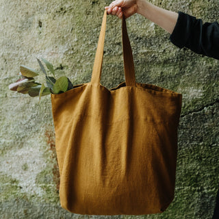 Bronze Linen Big Bag - Linen Tales 5
