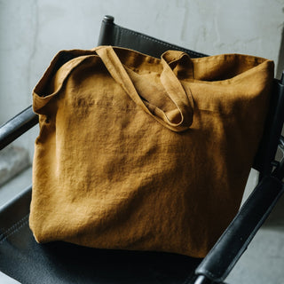 Bronze Linen Big Bag - Linen Tales 4