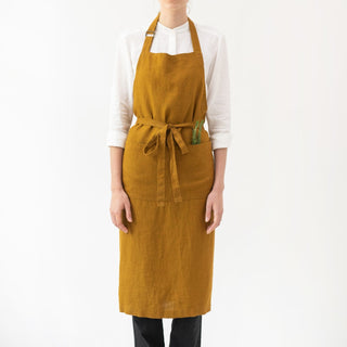Bronze Linen Chef Apron - Linen Tales 