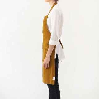 Bronze Linen Daily Apron - Linen Tales 