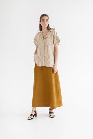 Bronze Linen Gardenia Skirt - Linen Tales 3