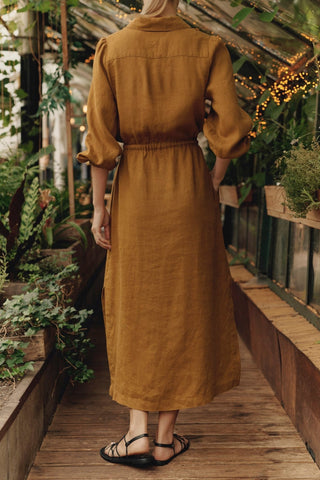 Bronze Linen Rhapsody Dress - Linen Tales 4