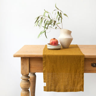 Bronze Linen Table Runner - Linen Tales 