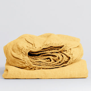 Butter Linen Fitted Sheet - Linen Tales USA 