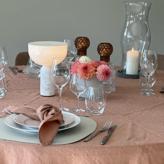 Cafe Creme Lightweight Linen Round Tablecloth - Linen Tales 3