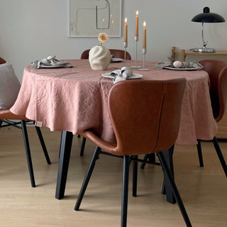 Cafe Creme Lightweight Linen Round Tablecloth - Linen Tales 4