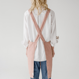 Cafe Creme Linen Crossback Apron - Linen Tales 2