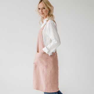 Cafe Creme Linen Crossback Apron - Linen Tales 3