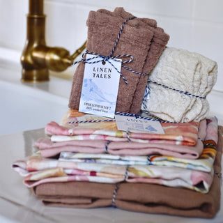 Cafe Creme Linen Dishcloth Set of 2 - Linen Tales 