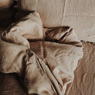 Cafe Creme Linen Fitted Sheet - Linen Tales 2