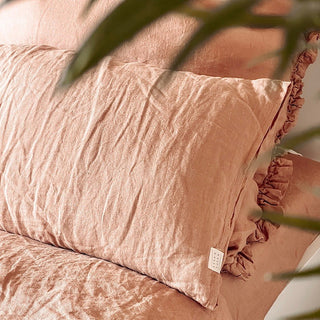 Cafe Creme Linen Pillowcase with Frills - Linen Tales 4