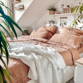 Cafe Creme Linen Pillowcase with Frills - Linen Tales 3