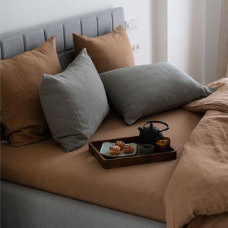 Camel Linen Fitted Sheet - Linen Tales 4