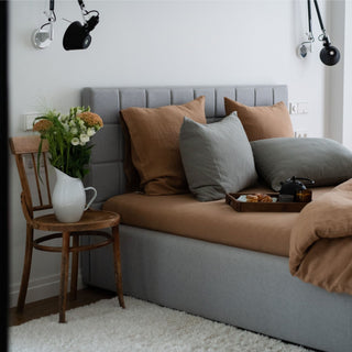 Camel Linen Fitted Sheet - Linen Tales 