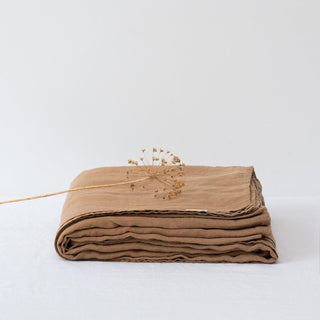 Camel Linen Flat Sheet - Linen Tales 