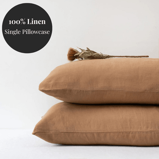 Camel Linen Pillowcase - Linen Tales USA 