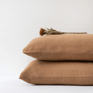 Camel Linen Pillowcase - Linen Tales USA 