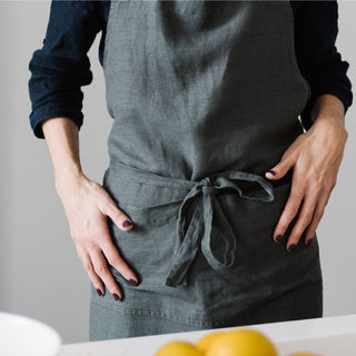 Forest Green Linen Chef Apron 5