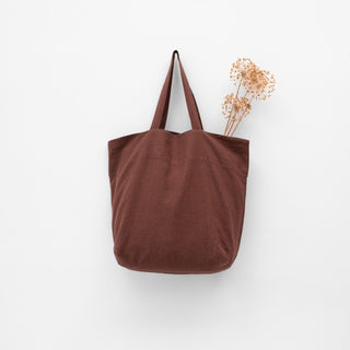 Chocolate Linen Big Bag - Linen Tales USA 