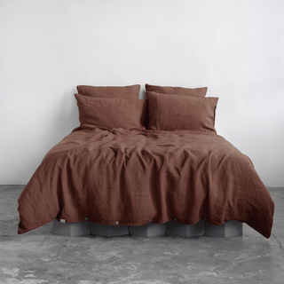 Chocolate Linen Duvet Cover Set - Linen Tales USA 
