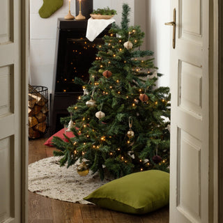 Christmas Green Linen Cushion Cover - Linen Tales USA 2