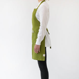 Christmas Green Linen Daily Apron - Linen Tales USA 2