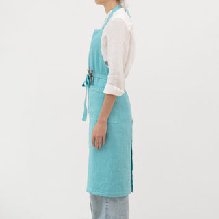 Coastal Blue Linen Chef Apron - Linen Tales 