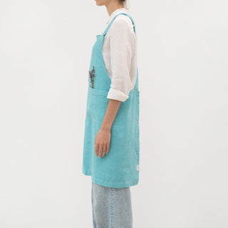 Coastal Blue Linen Crossback Apron - Linen Tales 2