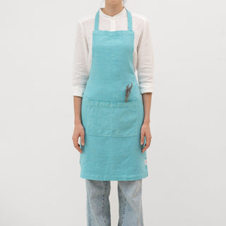 Coastal Blue Linen Daily Apron - Linen Tales 1