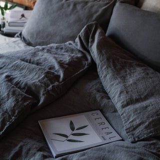 Dark Grey Linen Duvet Cover - Linen Tales 3