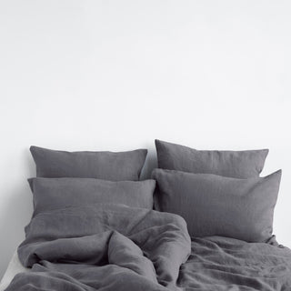 Dark Grey Linen Duvet Cover Set - Linen Tales 4