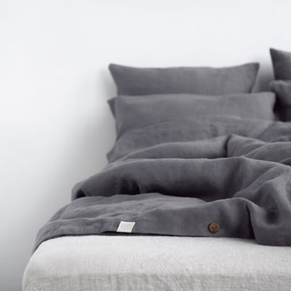 Dark Grey Linen Duvet Cover Set - Linen Tales 3