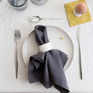 Dark Grey Linen Napkins Set of 2 - Linen Tales 