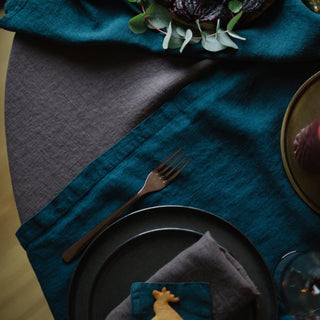 Deep Water Linen Table Runner - Linen Tales 3