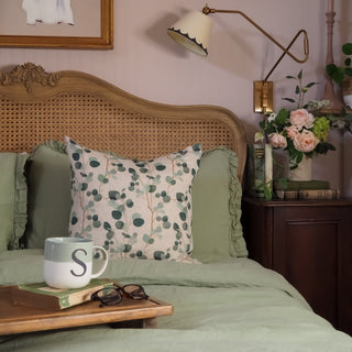 Eucalyptus on Natural Linen Cushion Cover - Linen Tales 3