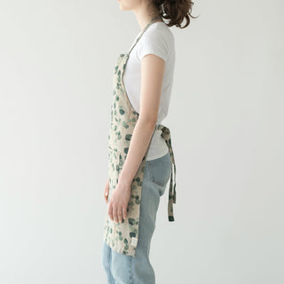 Eucalyptus on Natural Linen Daily Apron - Linen Tales 2