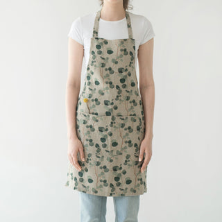 Eucalyptus on Natural Linen Daily Apron - Linen Tales 1