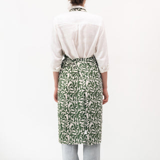 Evergreen Damask Linen Chef Apron - Linen Tales 3