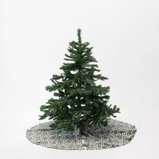 Evergreen Damask Linen Christmas Tree Skirt - Linen Tales USA 
