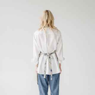 Flowers on Natural Linen Daily Apron - Linen Tales 3
