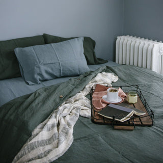 Forest Green Linen Duvet Cover Set - Linen Tales 4