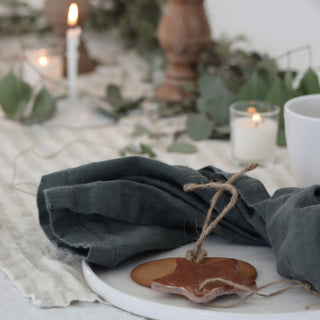 Forest Green Linen Napkins Set of 2 - Linen Tales 3