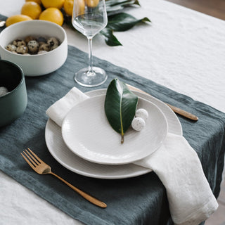 Forest Green Linen Table Runner - Linen Tales 4