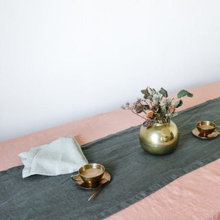 Forest Green Linen Table Runner - Linen Tales 5