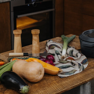 Golden Fall on Natural Linen Kitchen Towel - Linen Tales 4