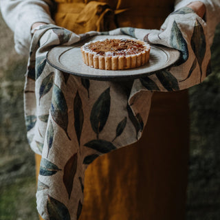 Golden Fall on Natural Linen Kitchen Towel - Linen Tales 3